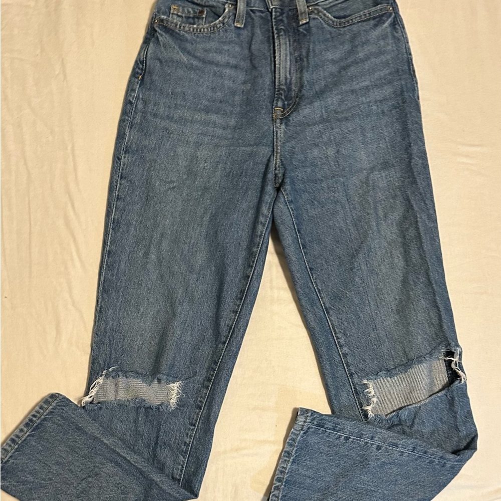 H&M Blue Distressed Boyfriend Jeans